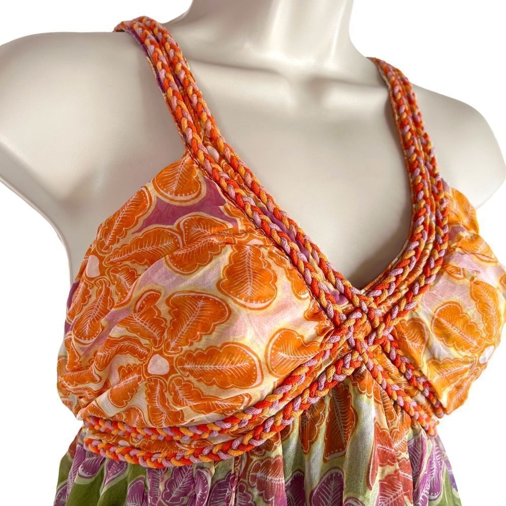 100% Silk Maxi Dress by ANNA SOPHIA Sleeveless Size Small - Picture 6 of 13